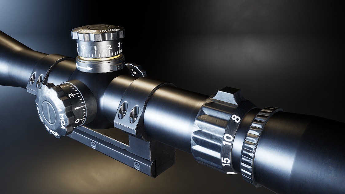 AAA Telescopic Sniper Scope Game Ready PBR Low-poly 3D model_6