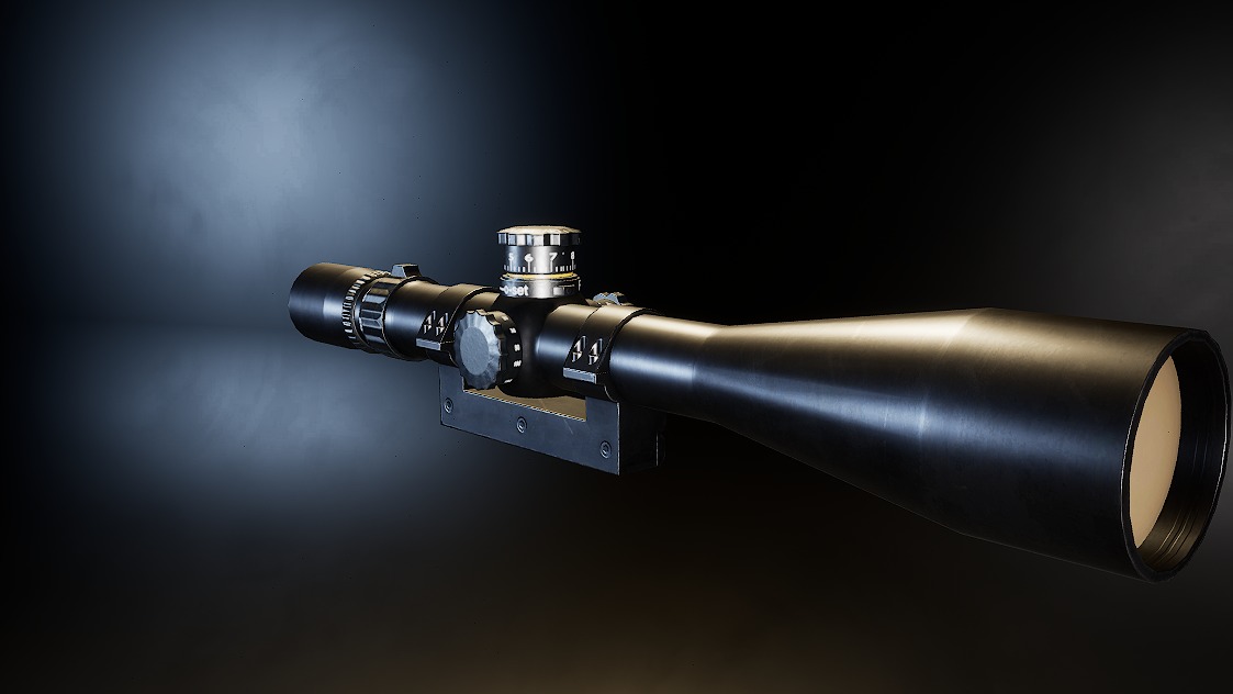 AAA Telescopic Sniper Scope Game Ready PBR Low-poly 3D model_9