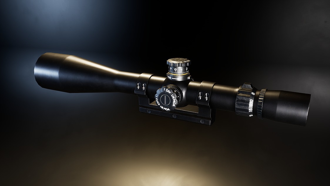 AAA Telescopic Sniper Scope Game Ready PBR Low-poly 3D model_8