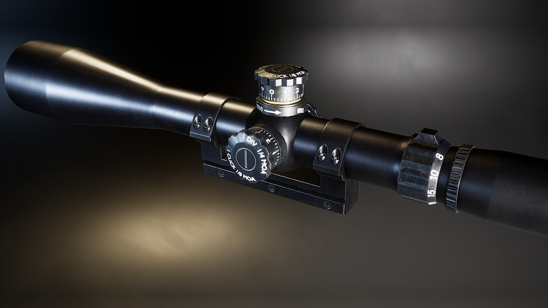 AAA Telescopic Sniper Scope Game Ready PBR Low-poly 3D model_10