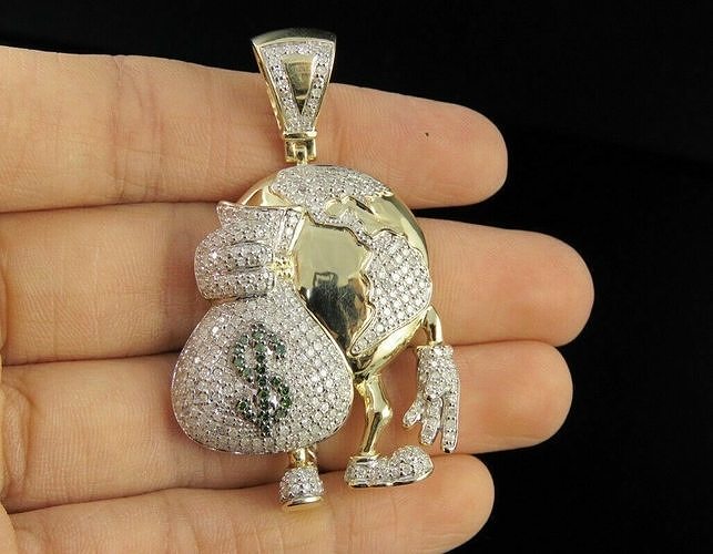 Bold  Brilliant Diamond Dollar Sign Locket for Men 3D print model