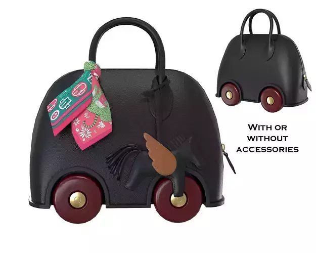 Hermes Mini Bolide Bag On Wheels Black