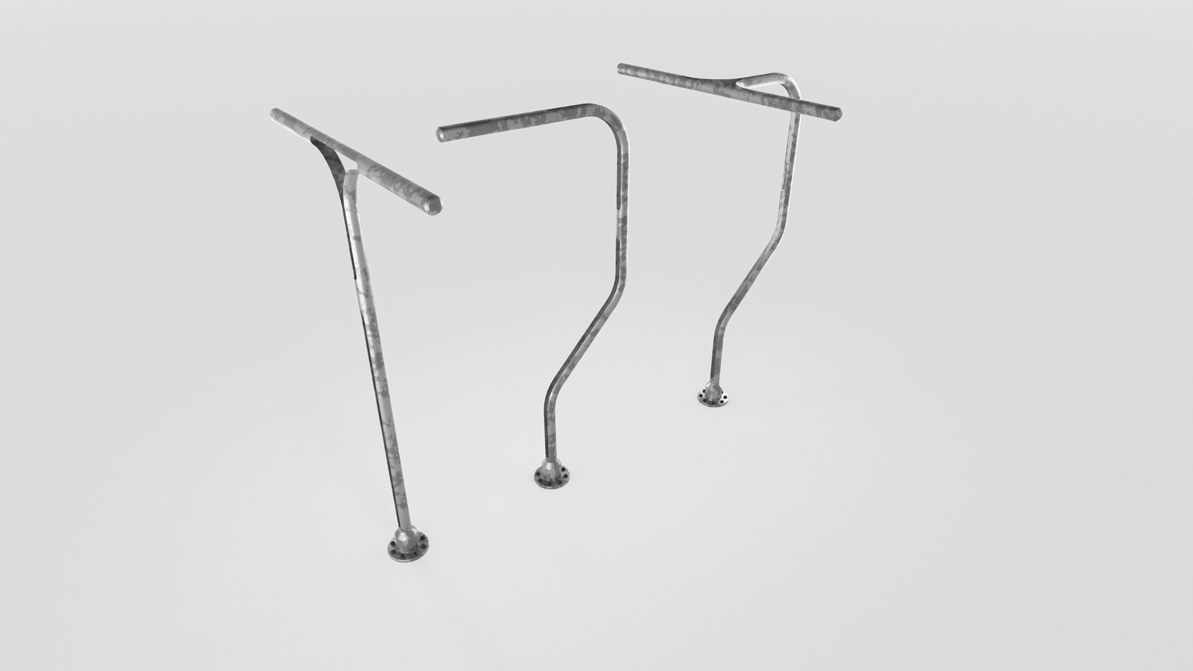 Sci-Fi Light Pole Low-poly 3D model_4