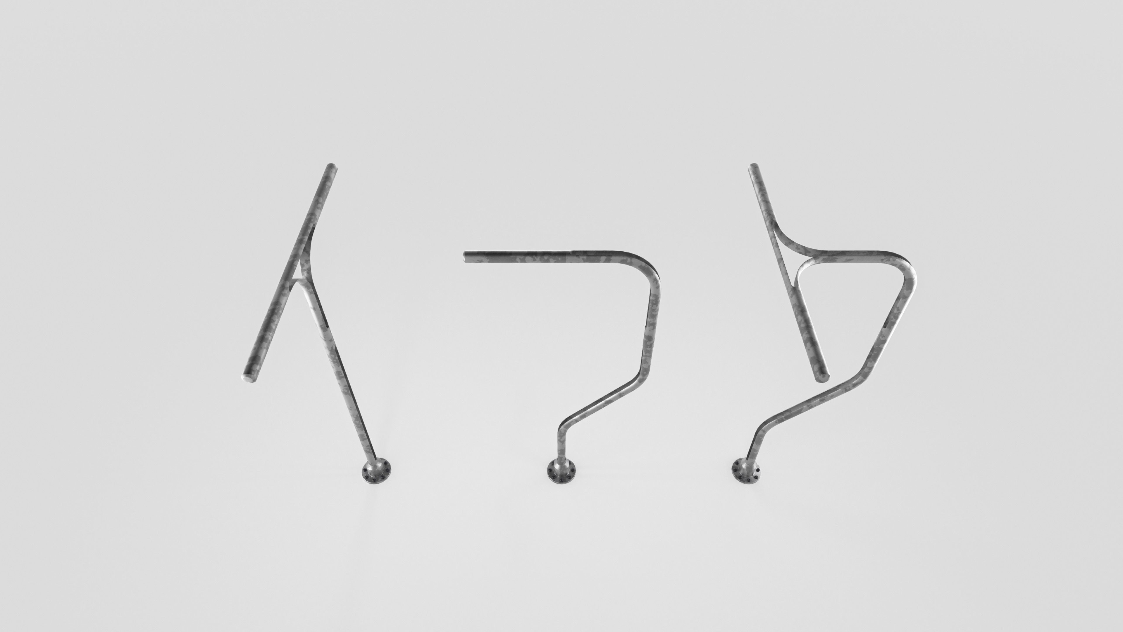 Sci-Fi Light Pole Low-poly 3D model_3