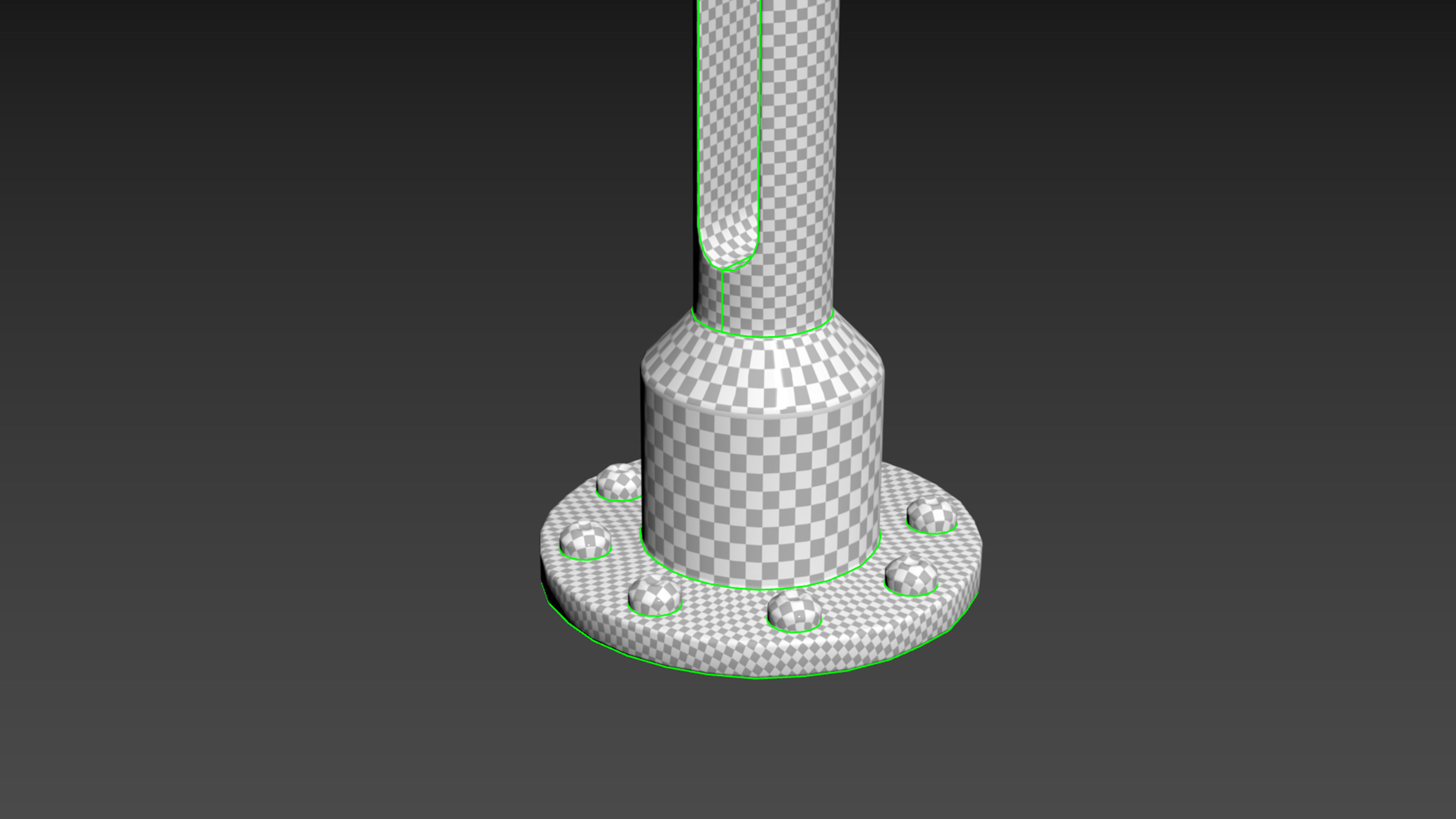 Sci-Fi Light Pole Low-poly 3D model_5