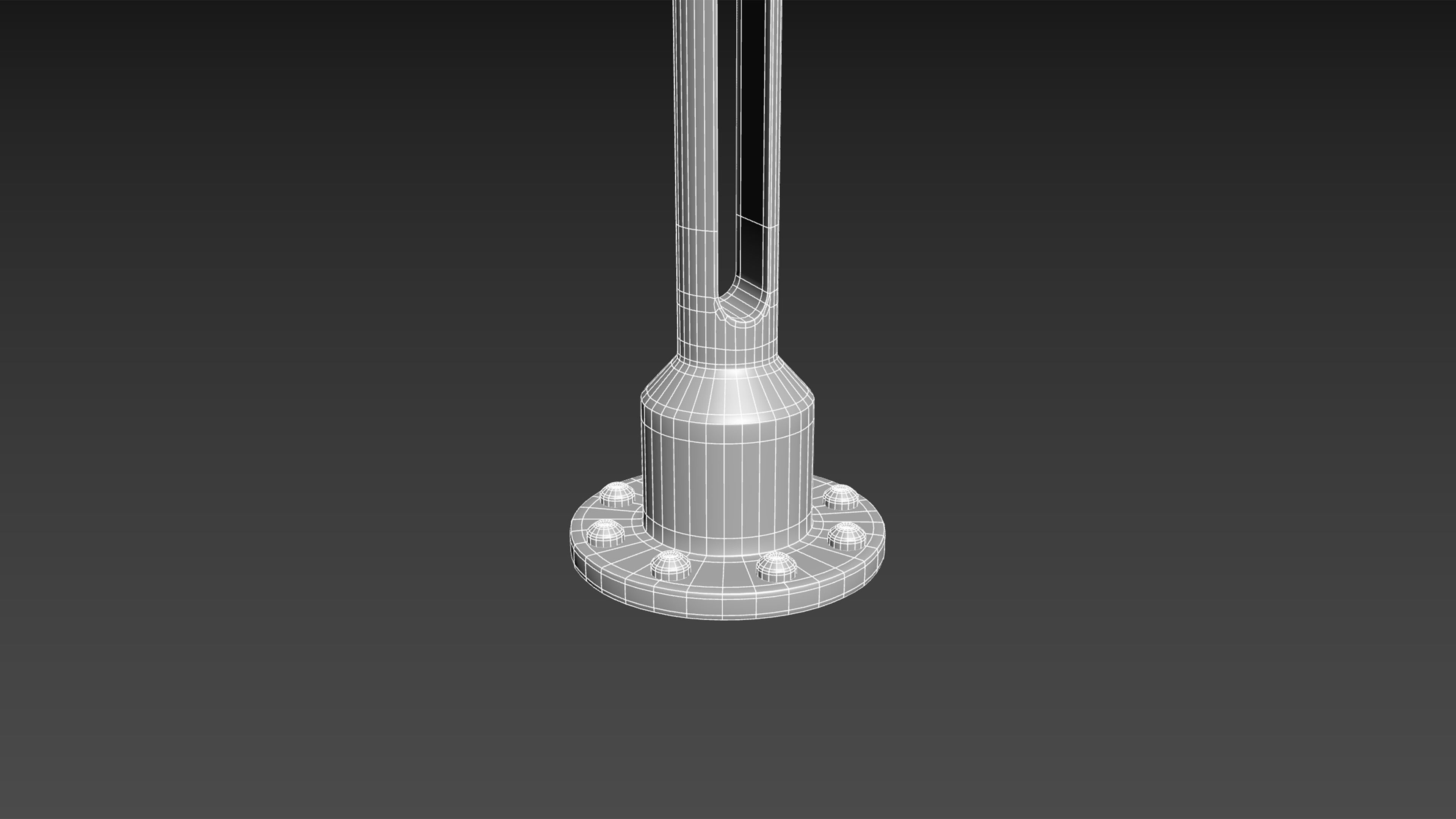 Sci-Fi Light Pole Low-poly 3D model_7