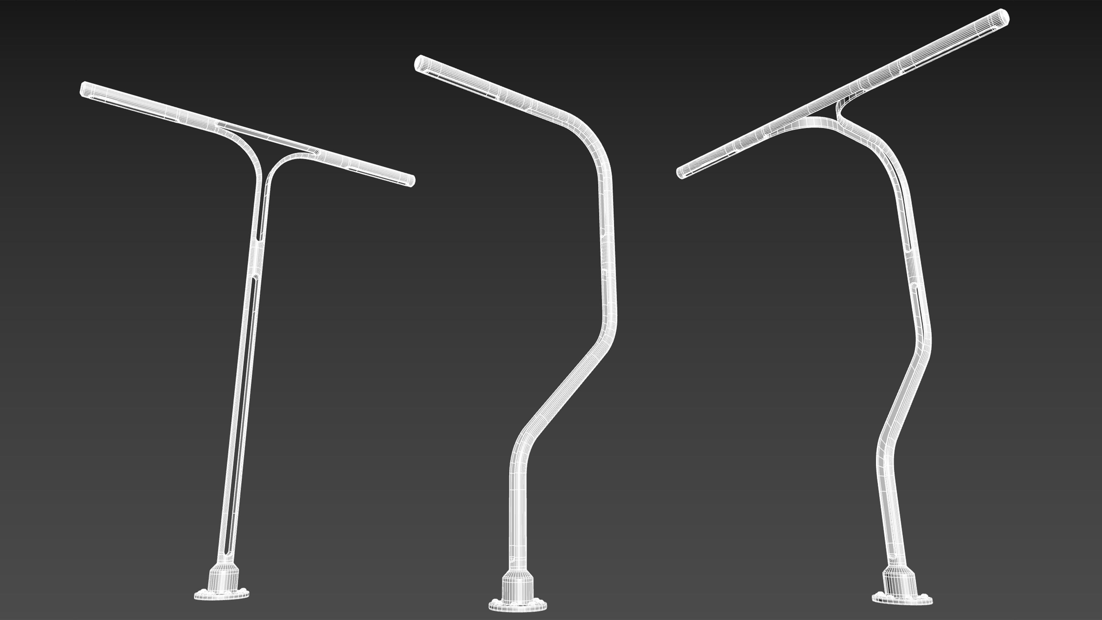 Sci-Fi Light Pole Low-poly 3D model_8