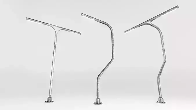 Sci-Fi Light Pole Low-poly 3D model