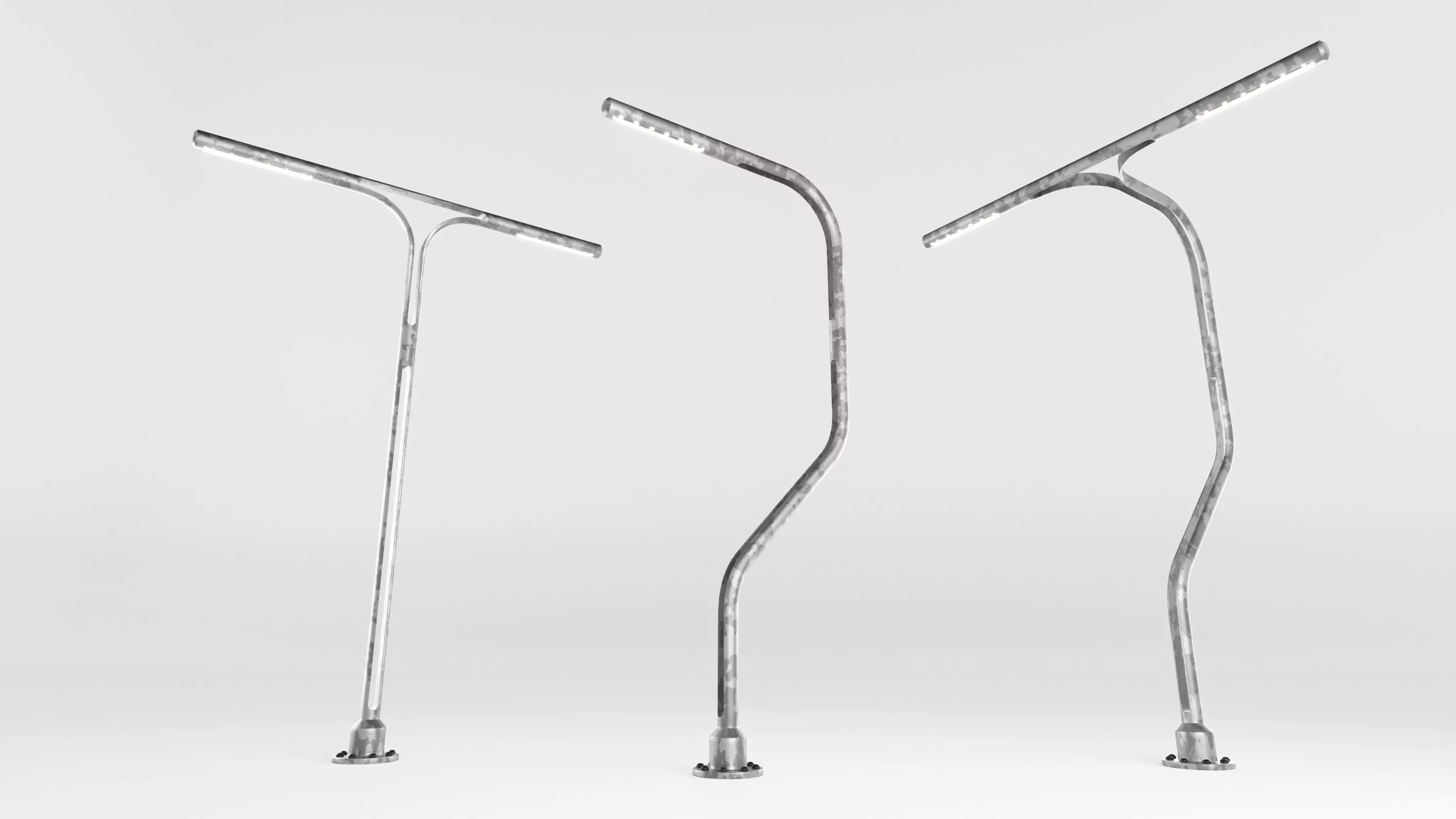 Sci-Fi Light Pole Low-poly 3D model_0