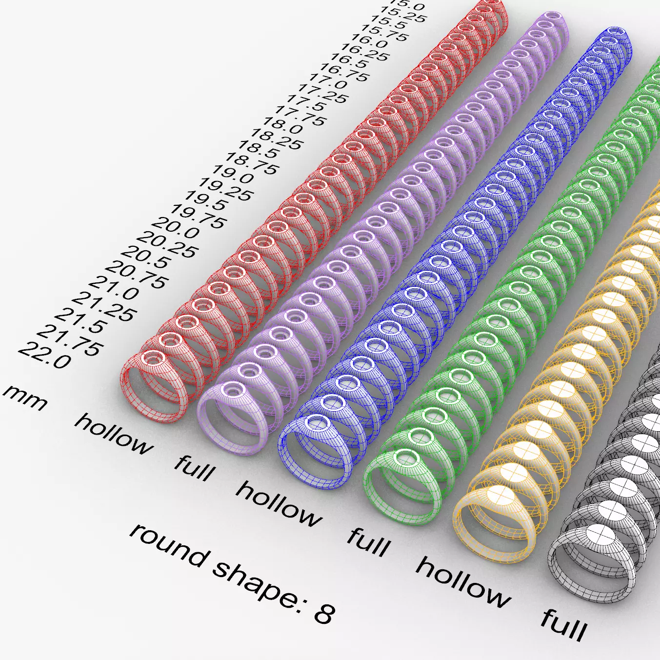 Round 8 mm Signet Rings 174 items 3D print model