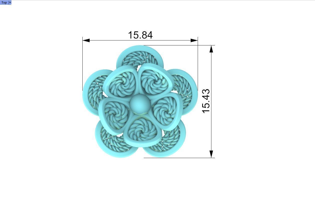 Filigree Flower Stud and Pendant 2 3D print model_12