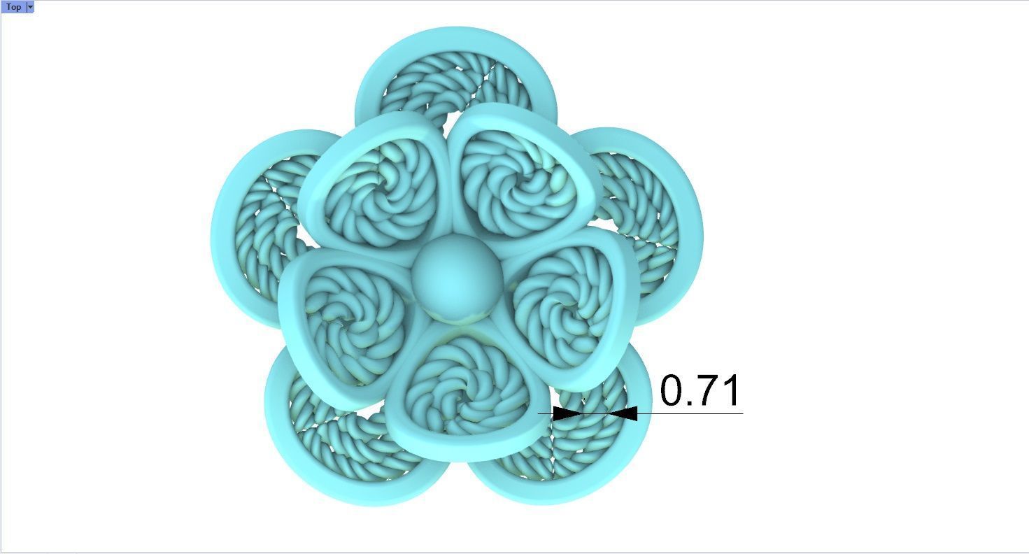 Filigree Flower Stud and Pendant 2 3D print model_14