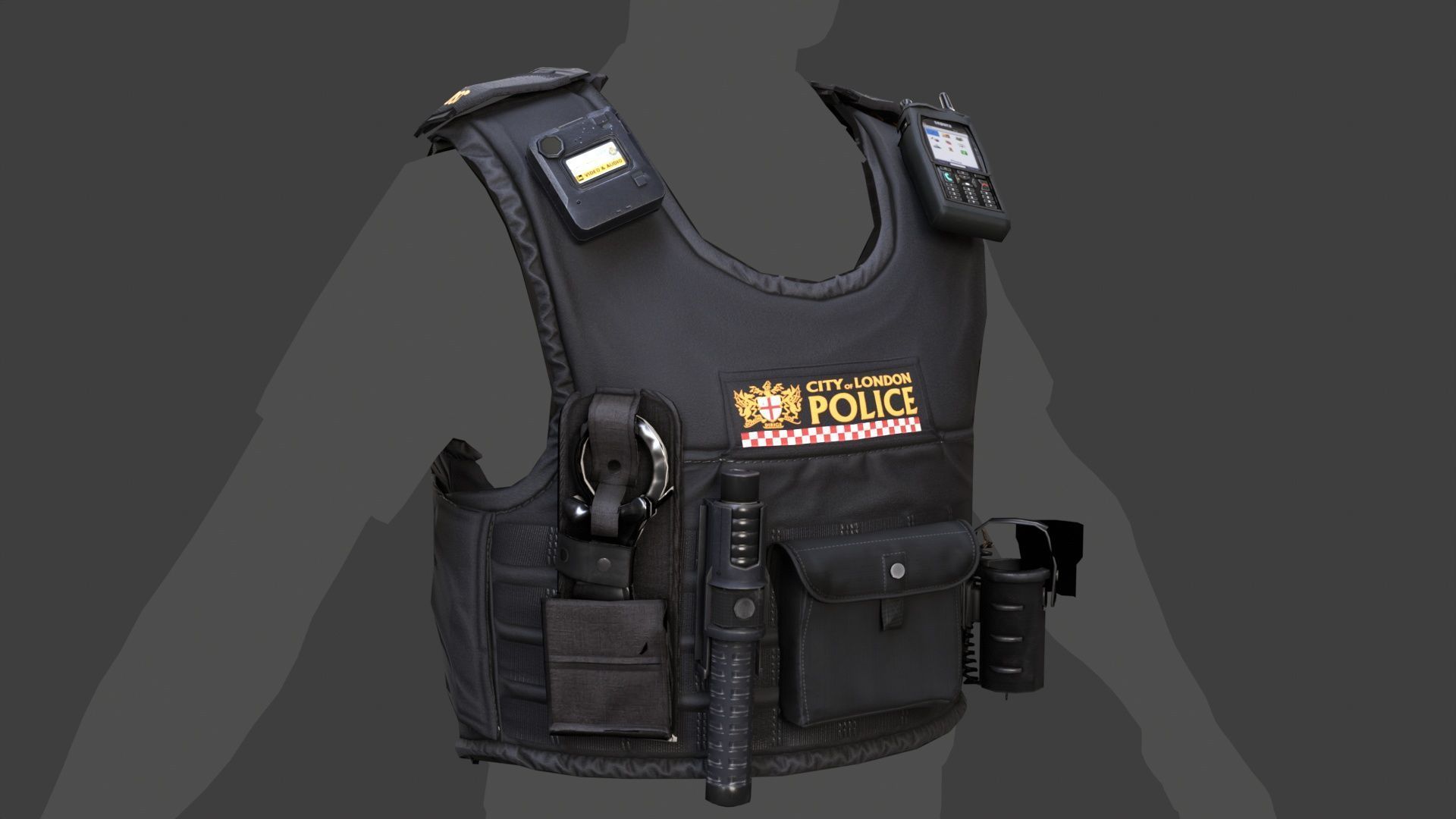 City of London Police Vest Accessories FIVEM EUP GTA Uniform Low-poly 3D model_3