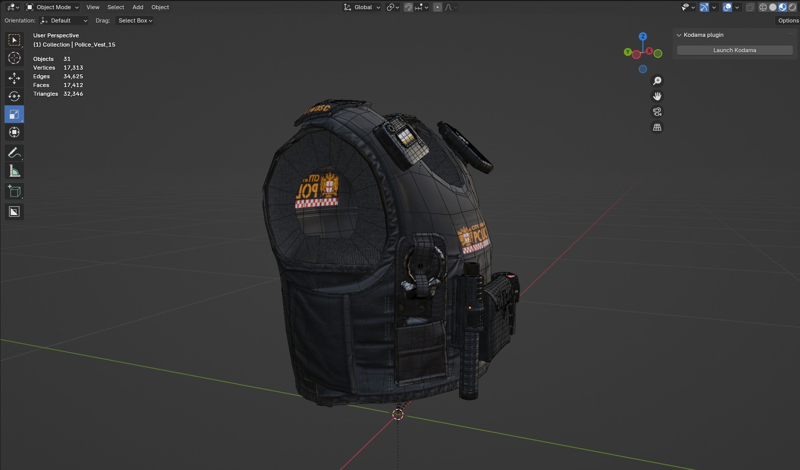 City of London Police Vest Accessories FIVEM EUP GTA Uniform Low-poly 3D model_18