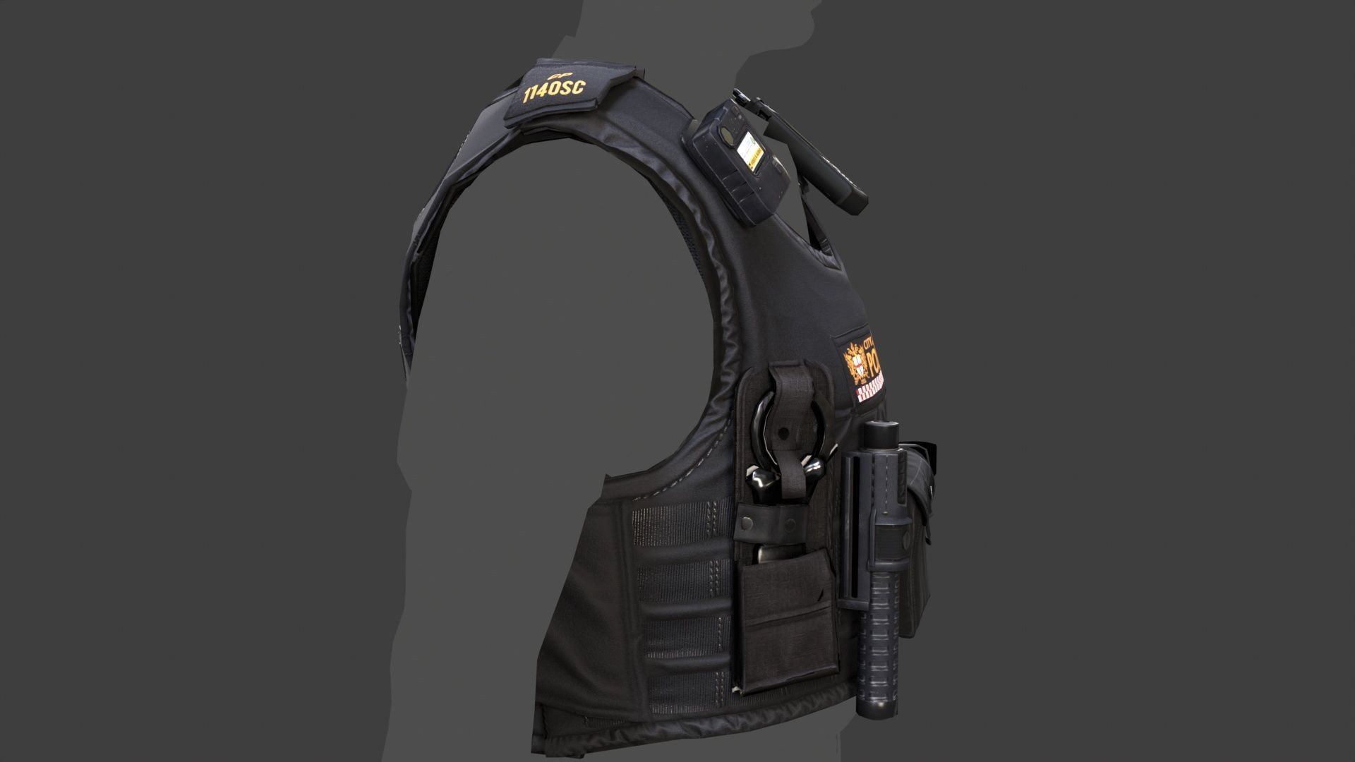 City of London Police Vest Accessories FIVEM EUP GTA Uniform Low-poly 3D model_4