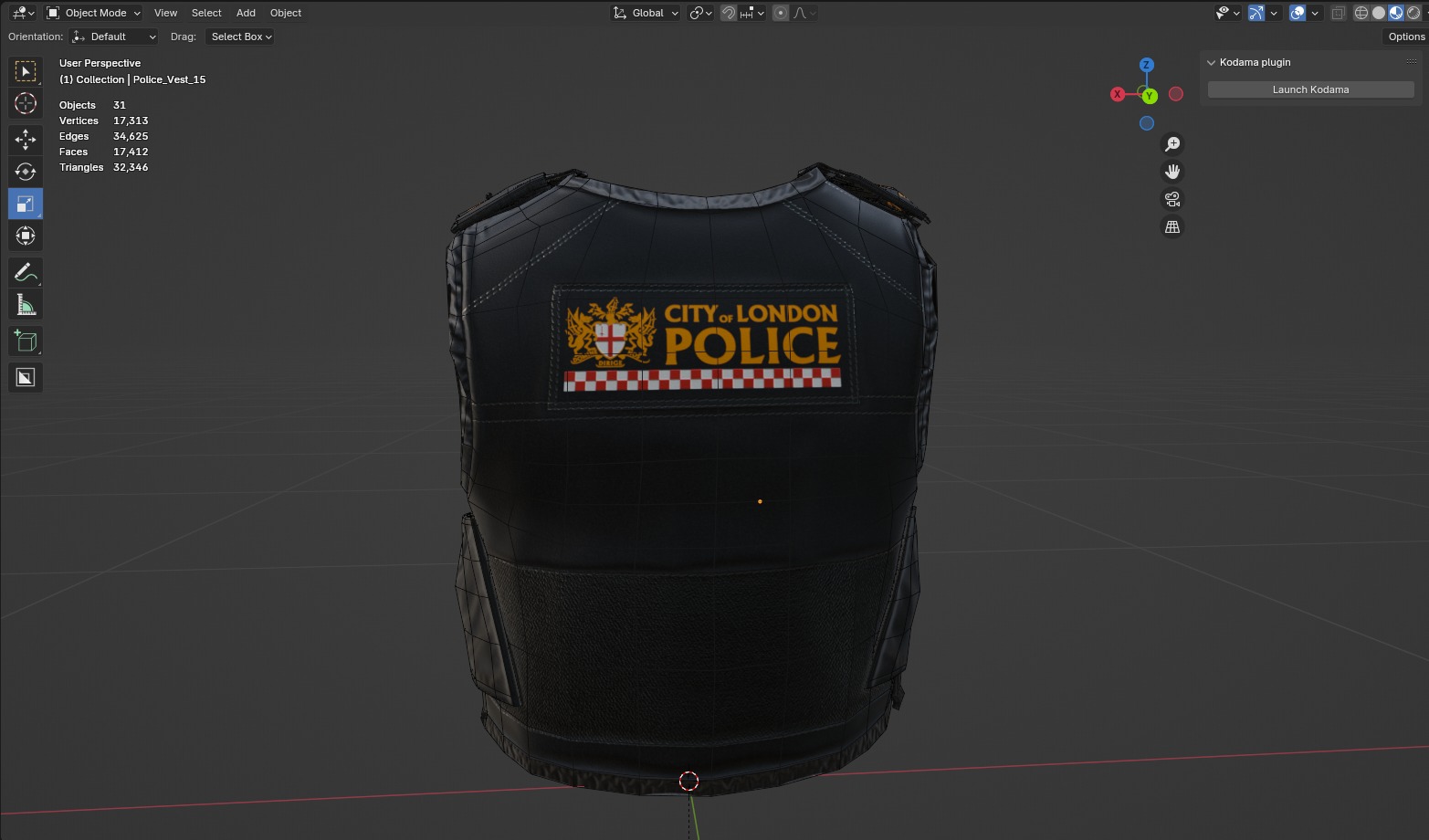 City of London Police Vest Accessories FIVEM EUP GTA Uniform Low-poly 3D model_19