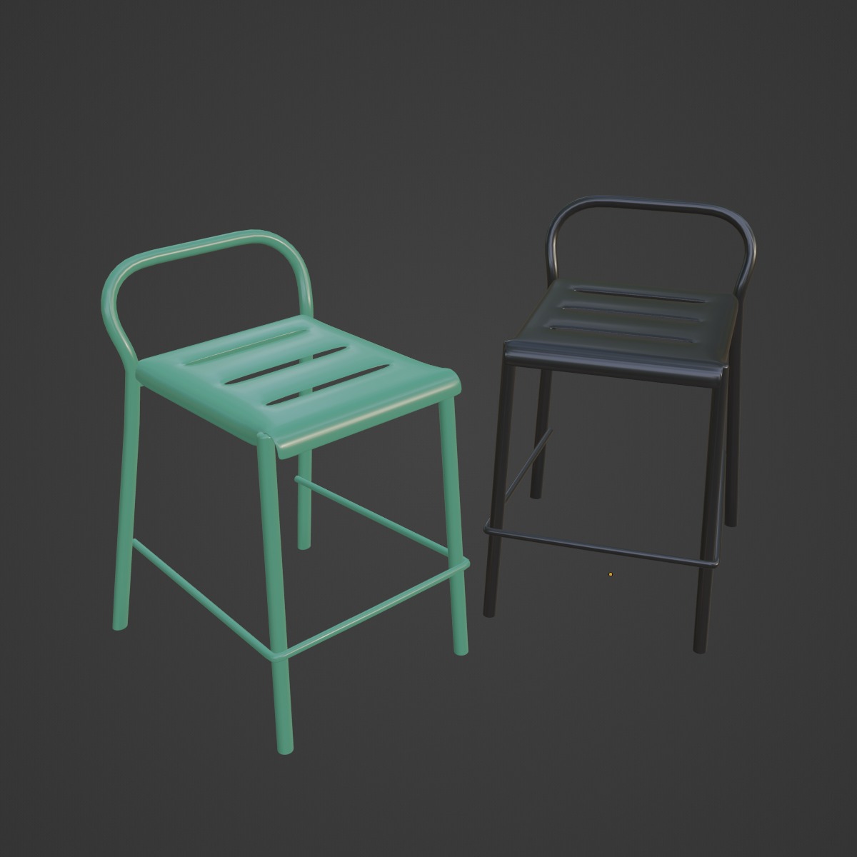 Modern Stool B 02 3D model_6