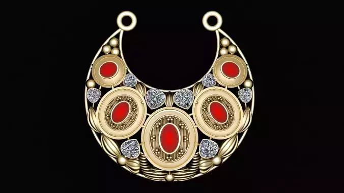 AFGHANI STYLE PRECIOUS NECKLACE 3D PRINTABLE MODEL