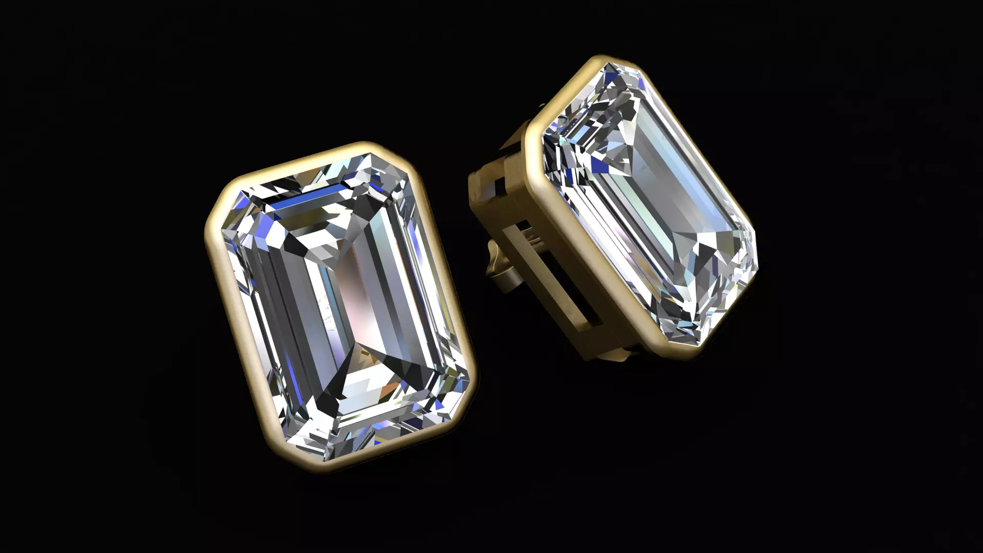 MOISSANITE STUD EARRING 3D PRINTABLE MODEL 3D print model