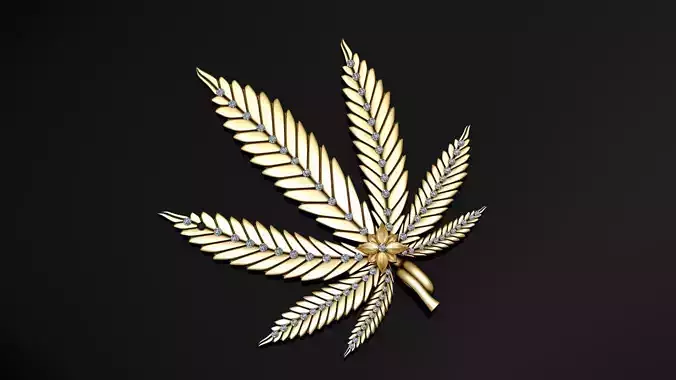 MARIJUANA LEAF PENDANT 3D PRINTABLE MODEL