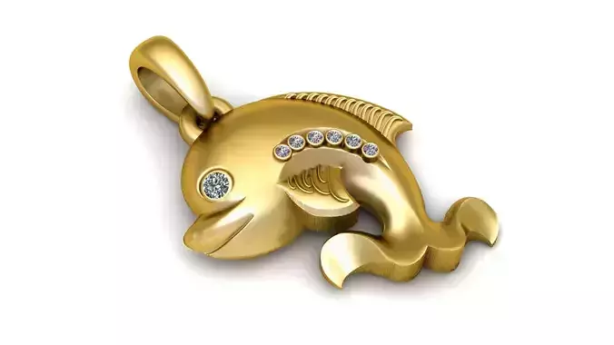 DOLPHIN FISH PENDANT 3D PRINTABLE MODEL