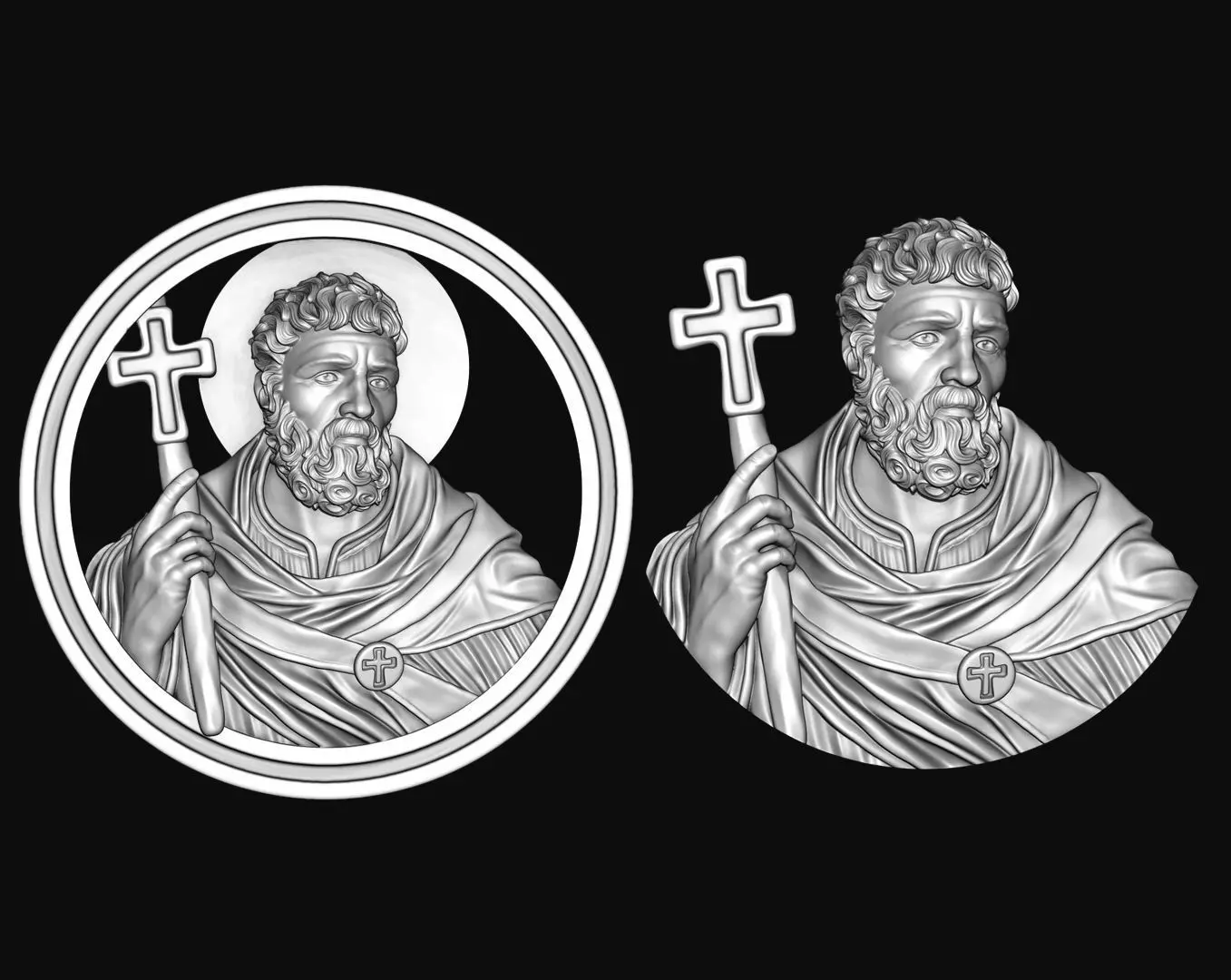 Saint Augustine Bas Relief And Pendant 3D print model