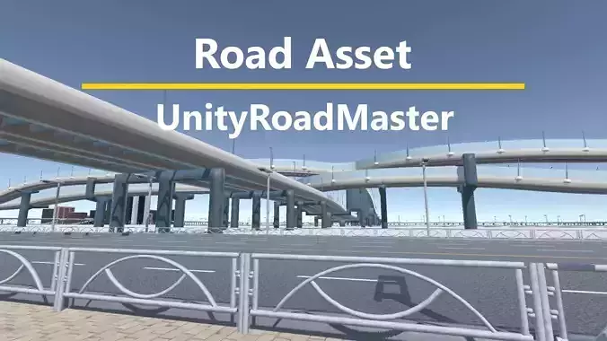 UnityRoadMaster Crossing and Road Package Low-poly 3D model
