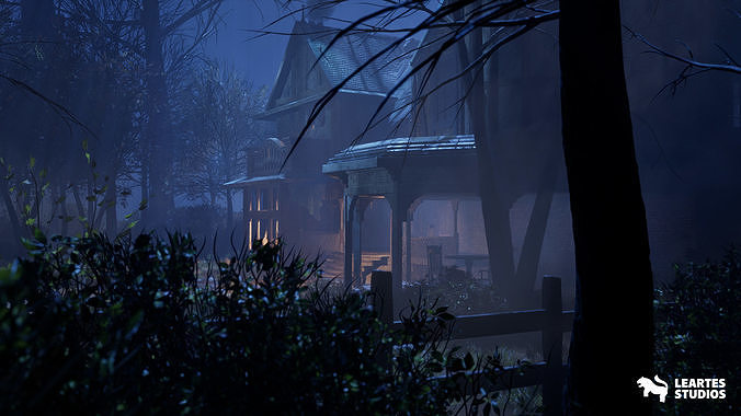 Haunted House Environment  Low-poly 3D model 6