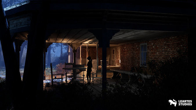Haunted House Environment  Low-poly 3D model 7