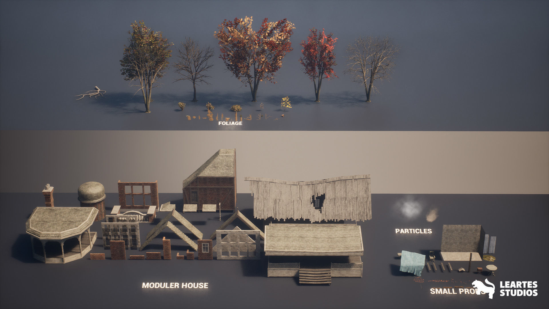 Haunted House Environment  Low-poly 3D model_15