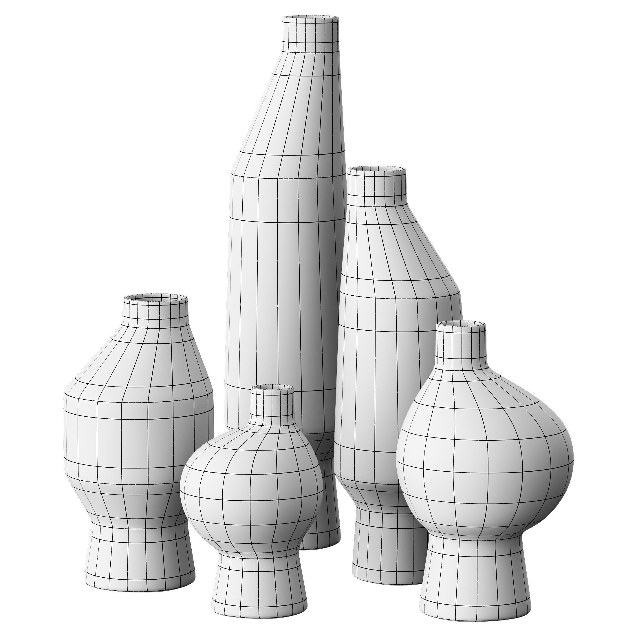 Vase Pot Low-poly 3D model_16