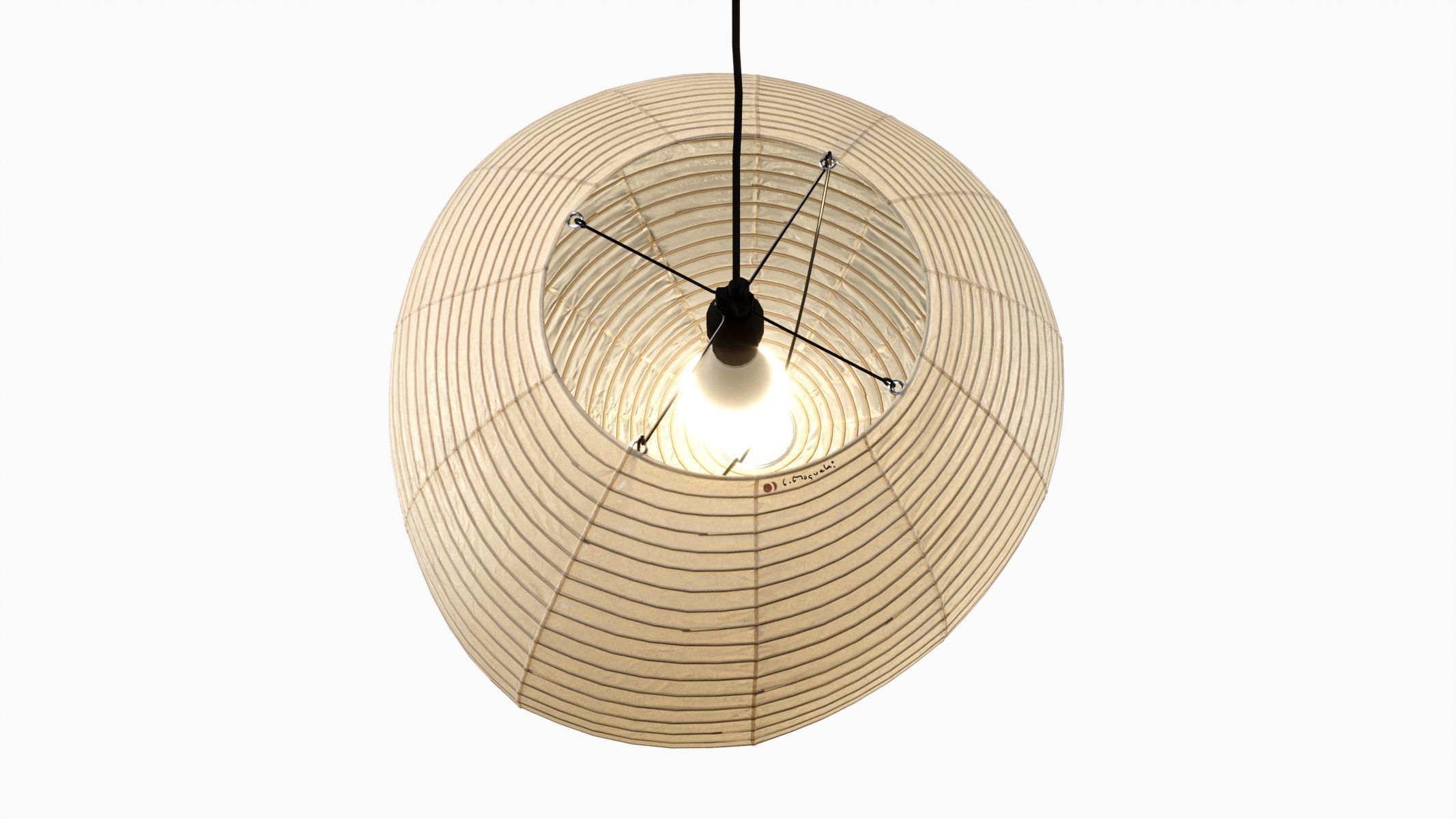 Akari 16A Lamp by Isamu Noguchi 3D model_9