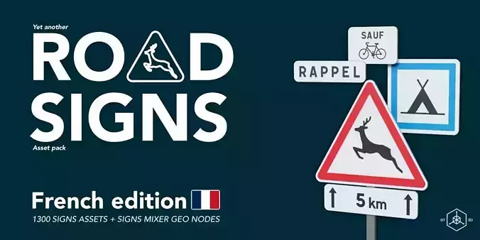 Road Signs - French Edition 3D model Road Signs - French Edition 3D model