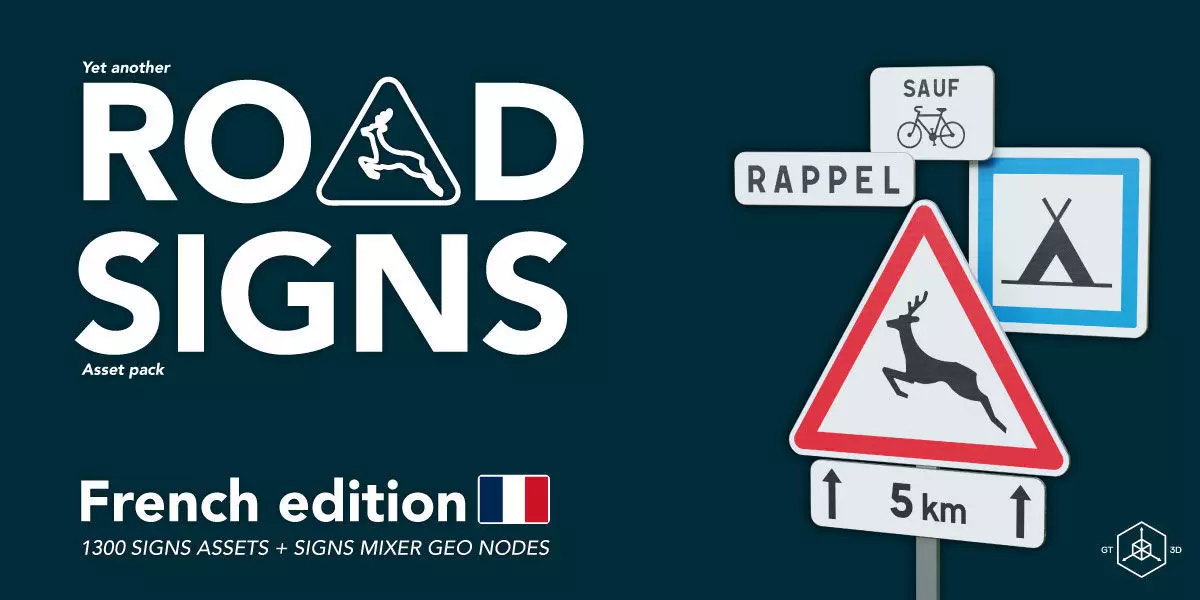 Road Signs - French Edition 3D model_0