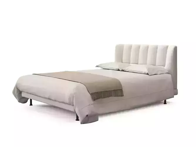 Evisa Bed with Camel Plaid