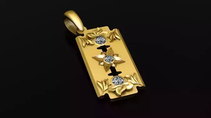 BLADE STYLE FLOWER DESIGN PENDANT 3D PRINTABLE MODEL