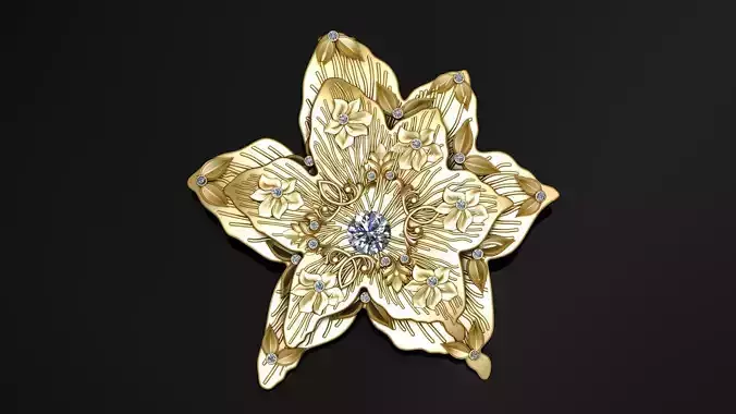 PRECIOUS GOLD ROSE PENDANT 3D PRINTABLE MODEL 3D print model