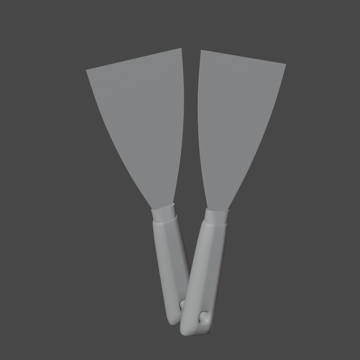 Industrial Spatula 02 Low-poly 3D model_8