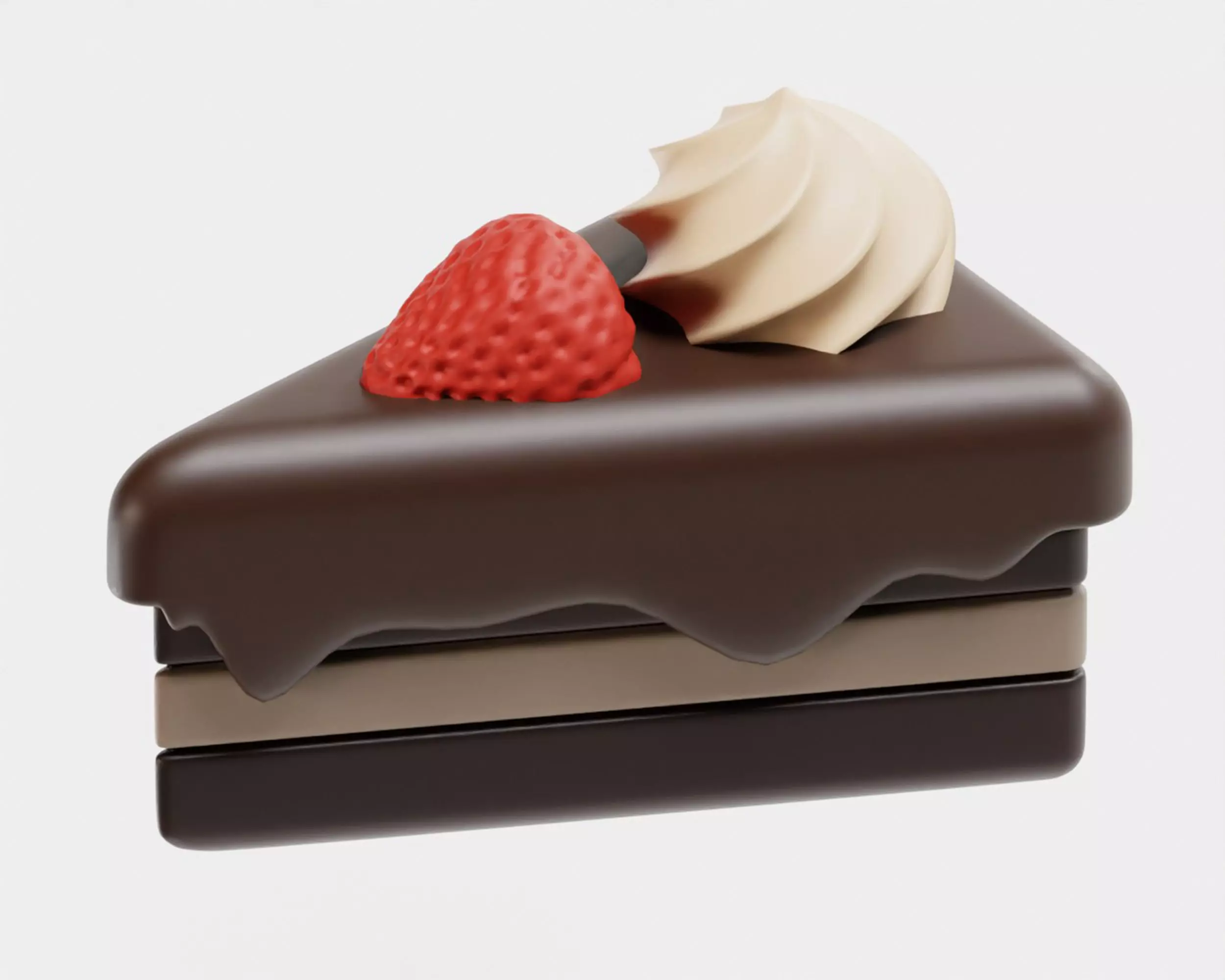 Birthday Cake Low-poly 3D model_0