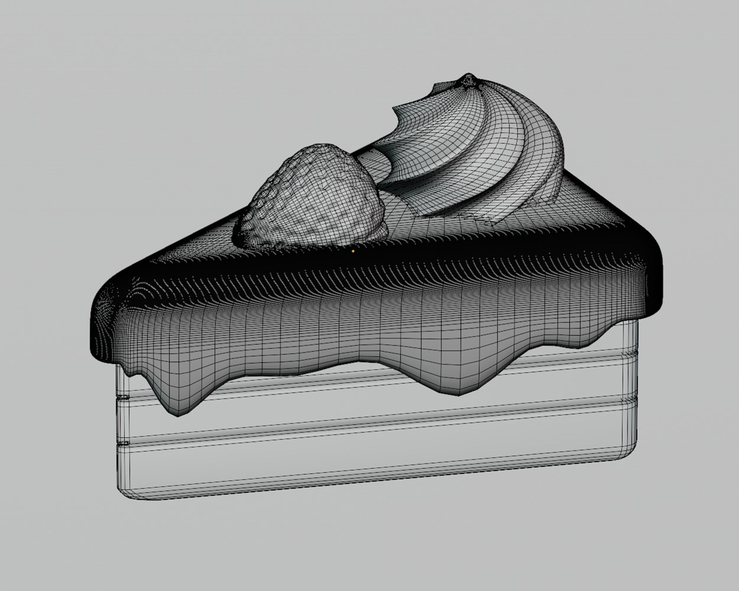 Birthday Cake Low-poly 3D model_5