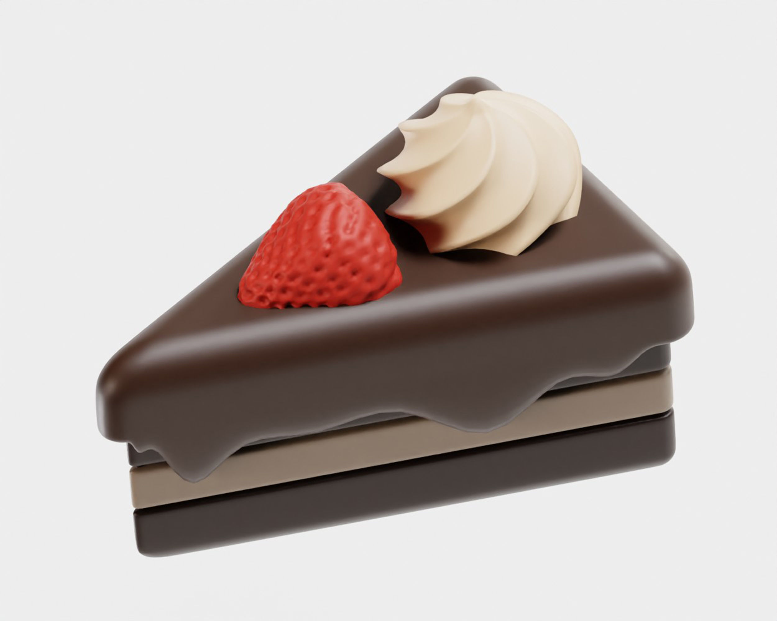 Birthday Cake Low-poly 3D model_3