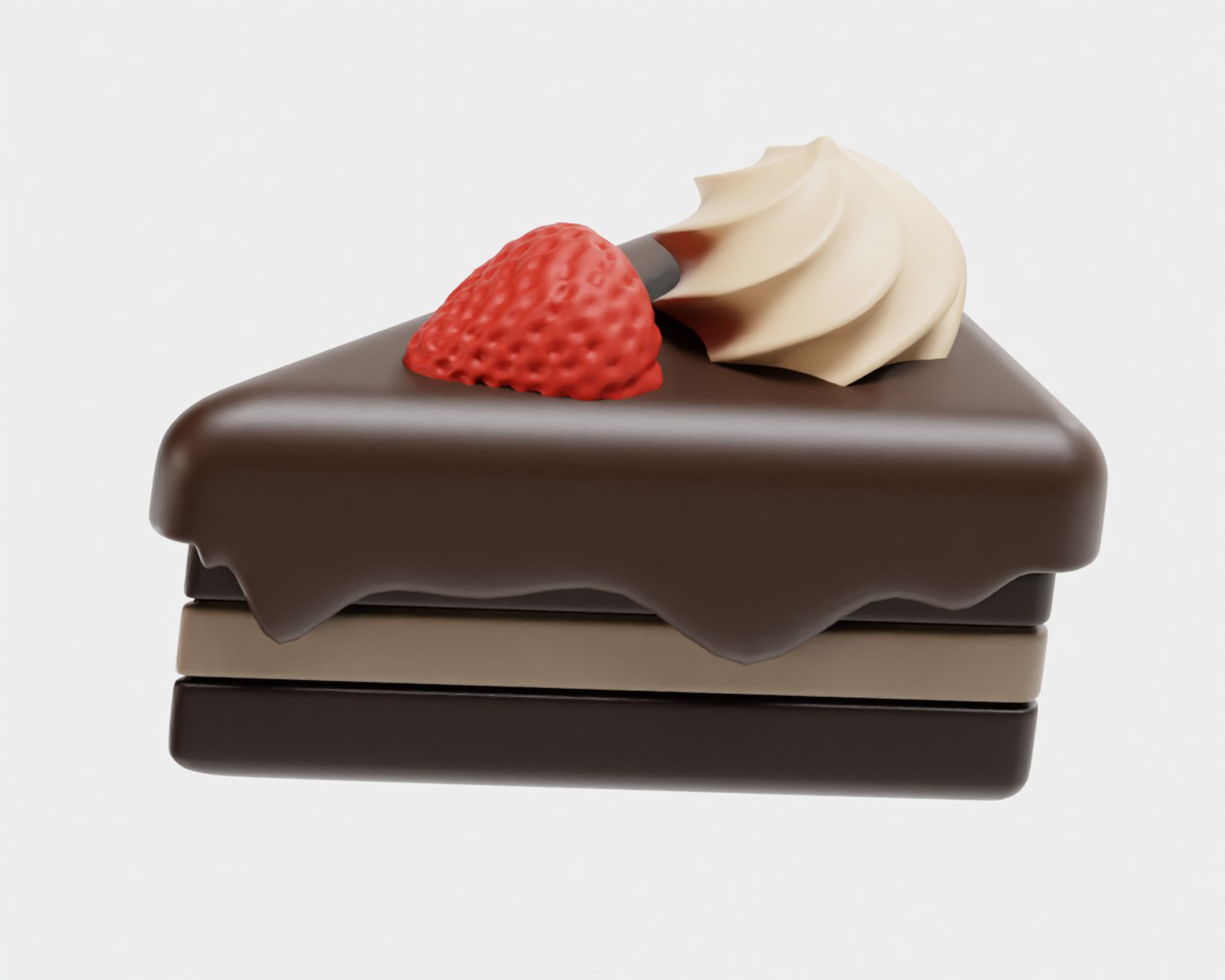 Birthday Cake Low-poly 3D model_1