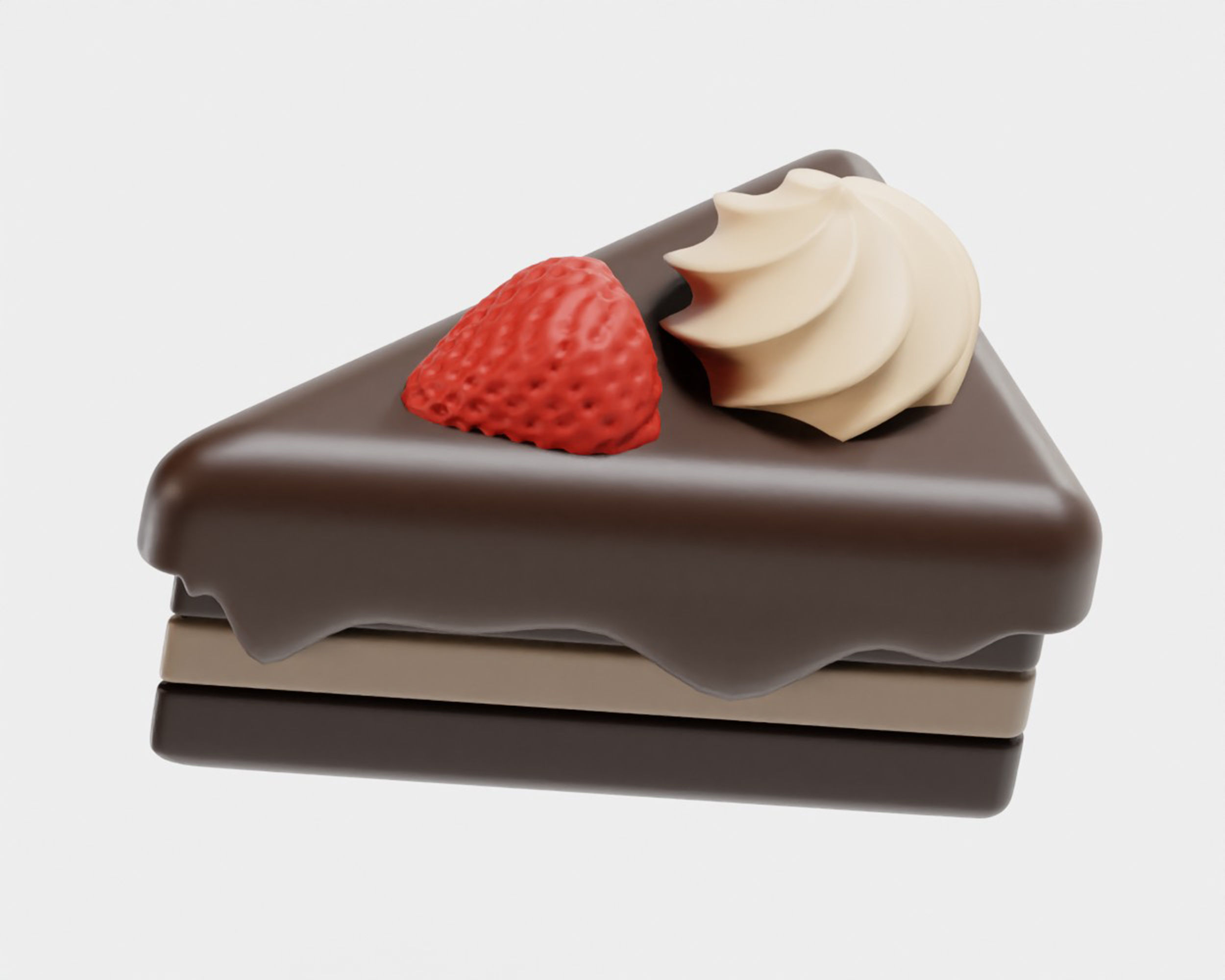 Birthday Cake Low-poly 3D model_4