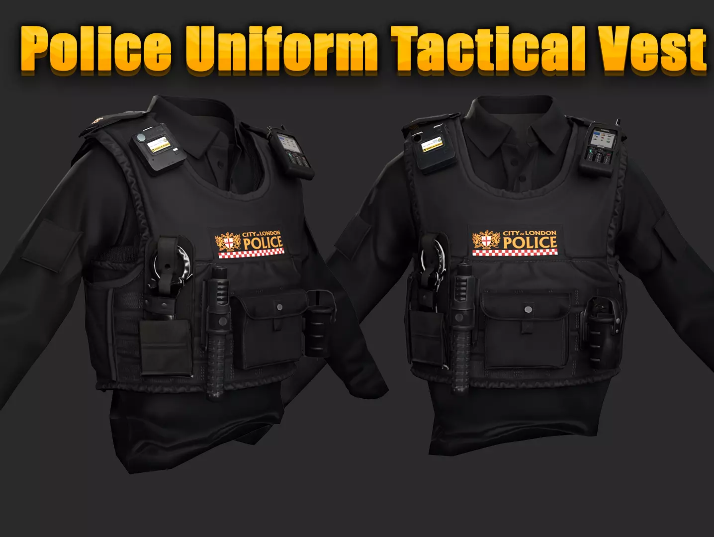 3D Model of City of London Police Uniform with Tactical Vest 3D Model Collection_0