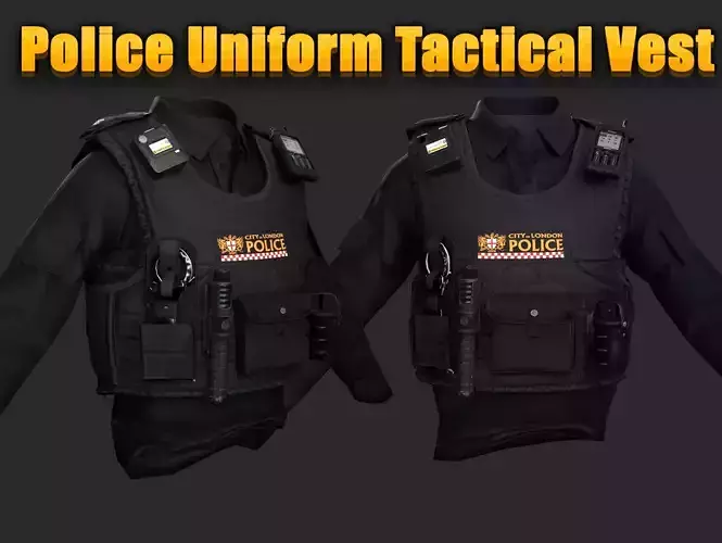 3D Model of City of London Police Uniform with Tactical Vest  3D Model Collection