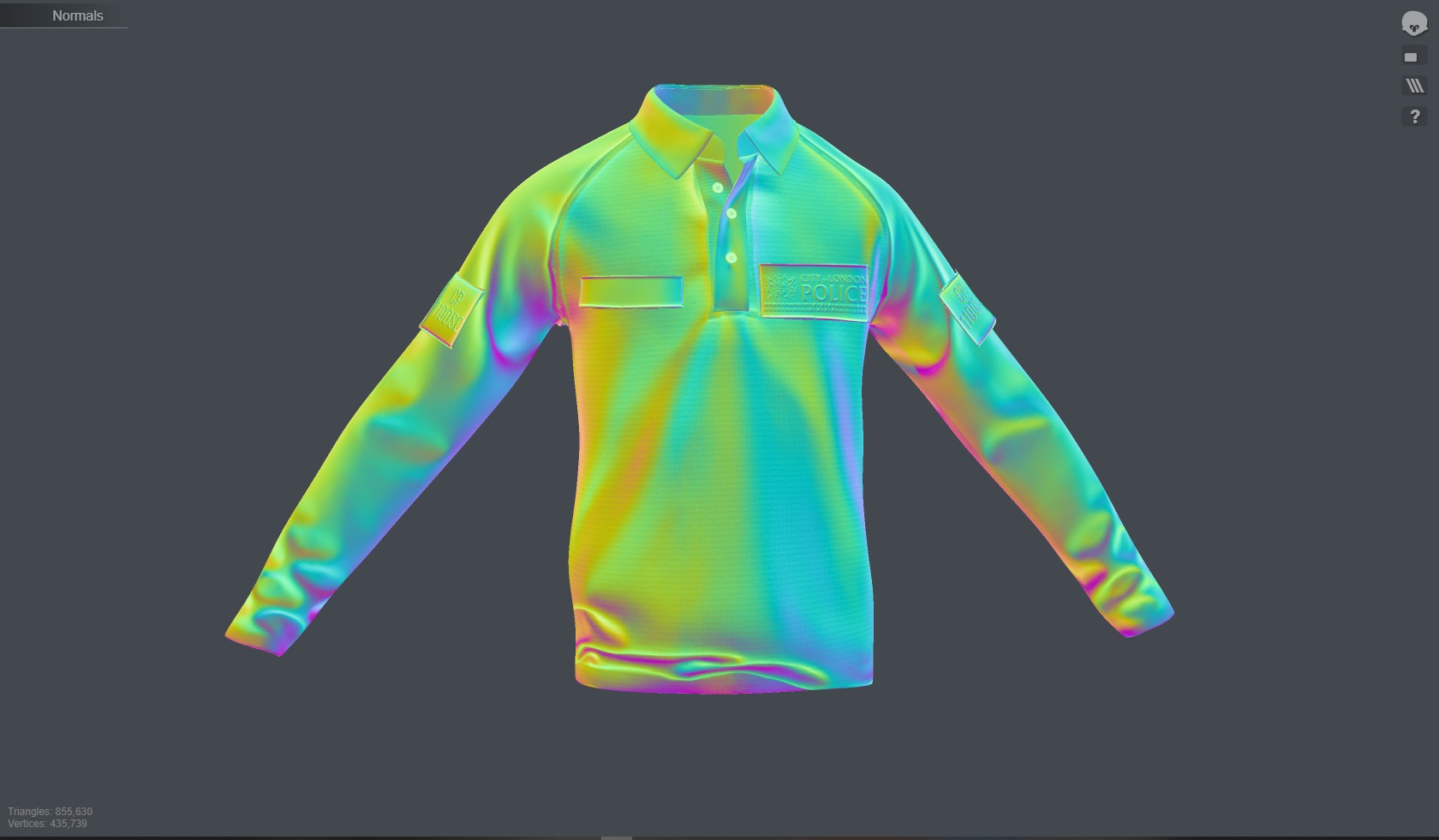 3D Model of City of London Police Uniform with Tactical Vest 3D Model Collection_36