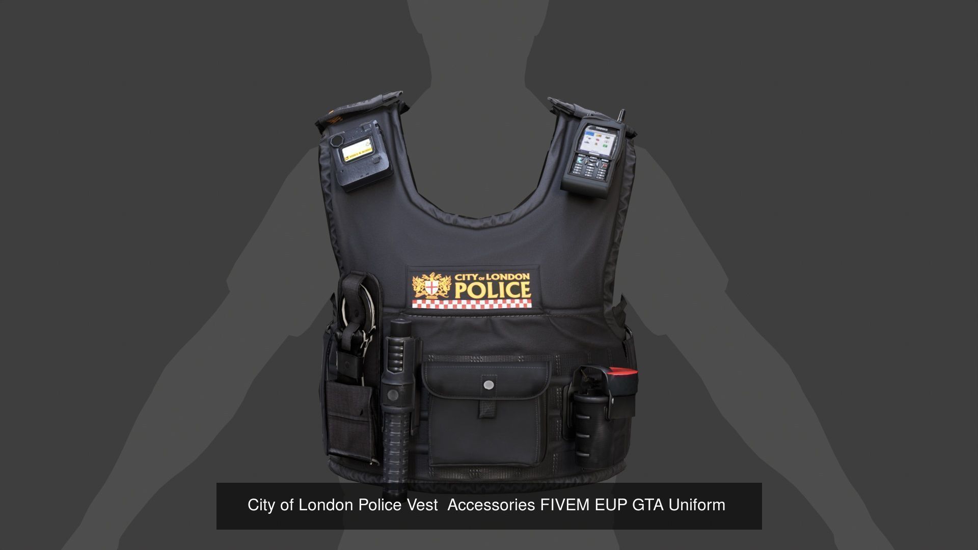 3D Model of City of London Police Uniform with Tactical Vest 3D Model Collection_4