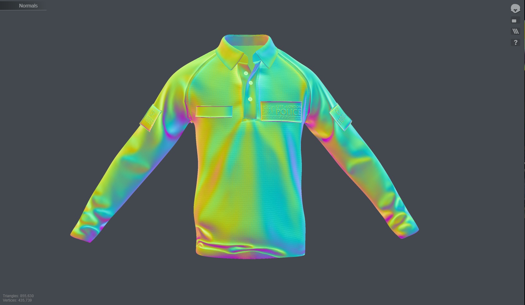 3D Model of City of London Police Uniform with Tactical Vest 3D Model Collection_26