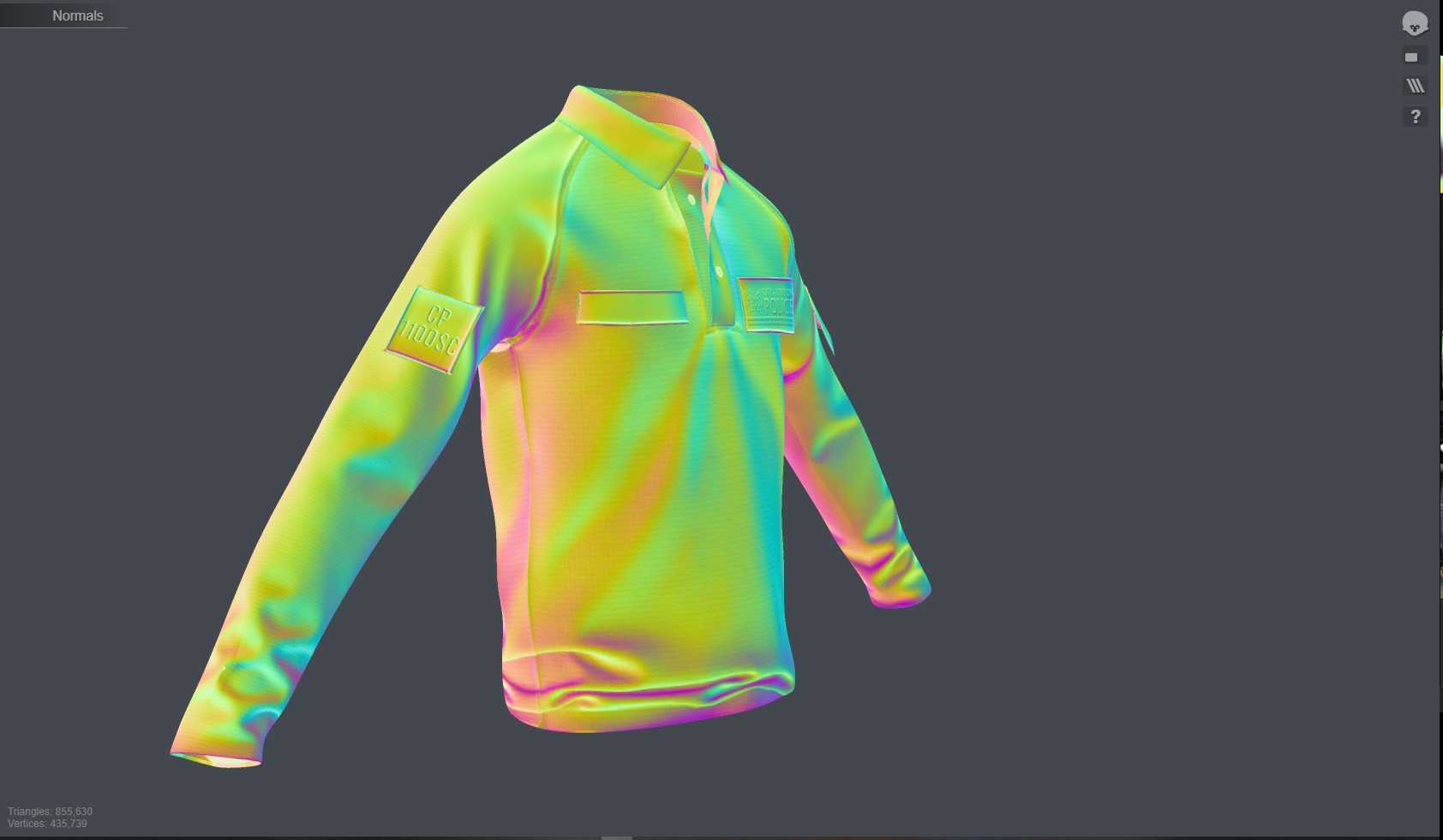 3D Model of City of London Police Uniform with Tactical Vest 3D Model Collection_27