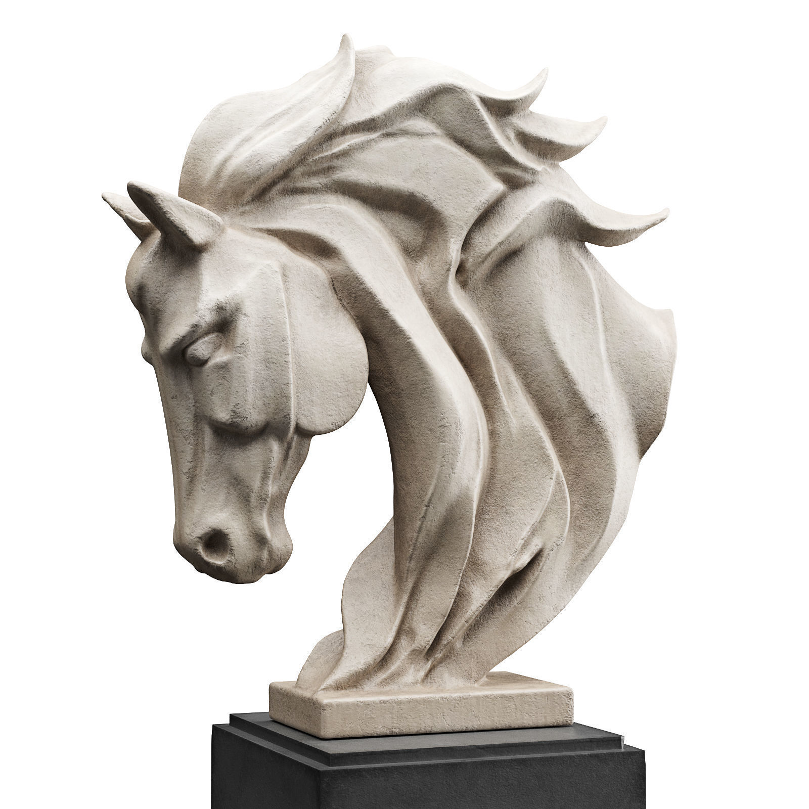 Horse head modern sculpture 3D model_3